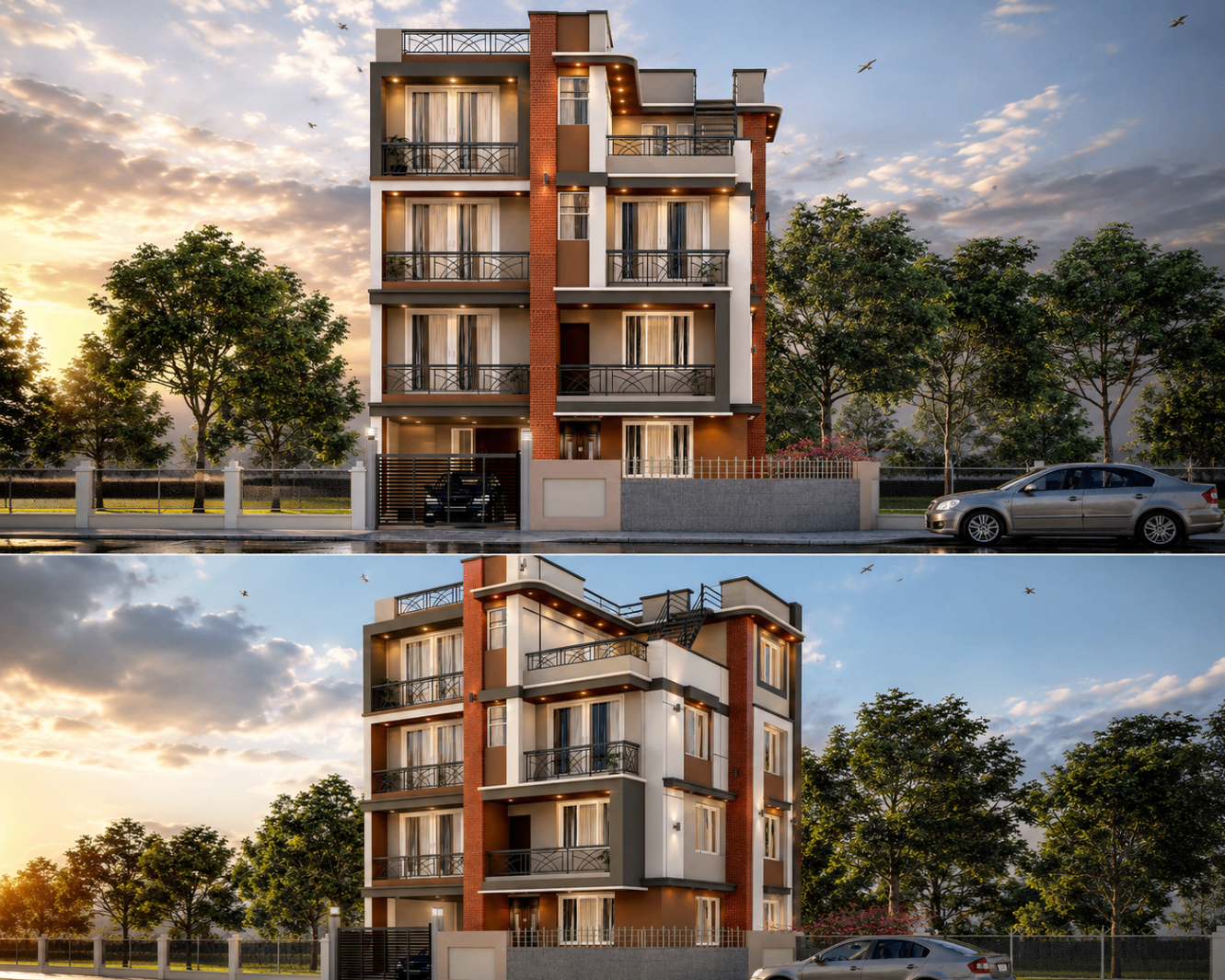 Twilight residence — dual view